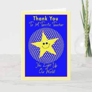 Star Teacher Thank You from Class Card