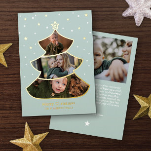 Star-Tipped Tree Merry Christmas Photo Foil Holiday Card