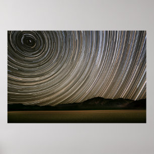 Star Trail at Night   California, Death Valley Poster
