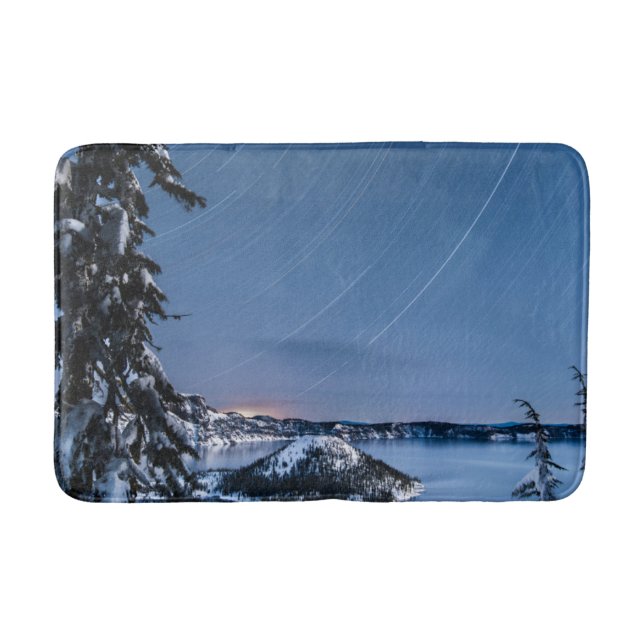 Star Trails | Crater Lake National Park Bath Mat (Front)