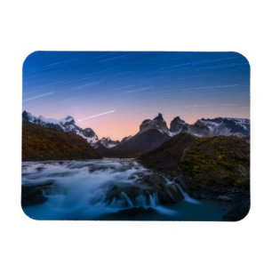 Star Trails Over Torres Del Paine Magnet