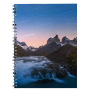 Star Trails Over Torres Del Paine Notebook