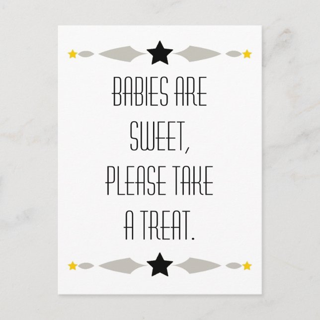 STAR TREAT & TABLE SIGNS POSTCARD (Front)