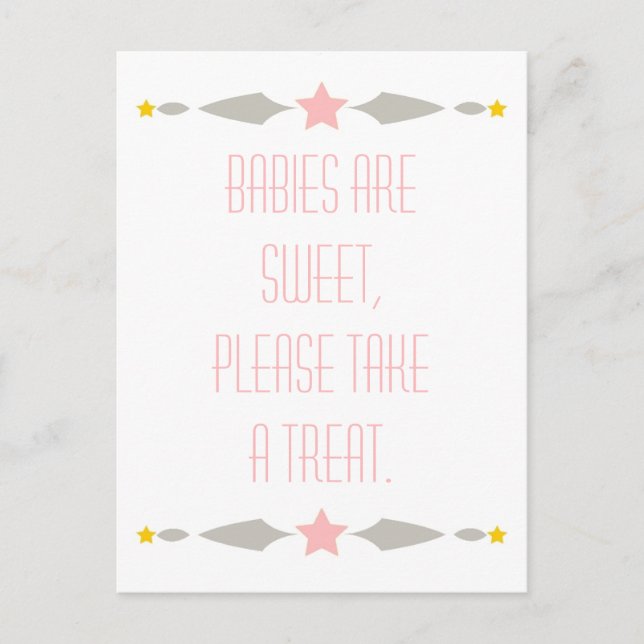 STAR TREAT & TABLE SIGNS POSTCARD (Front)
