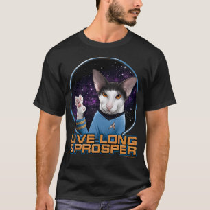 Star Trek The Original Series Spock Cat Live Long  T-Shirt