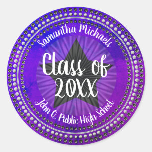 Star Ultraviolet Class Graduation Sticker Seal