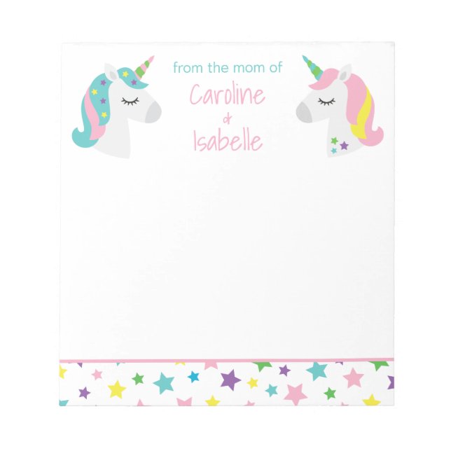 Star Unicorns Personalized Notepad (Front)
