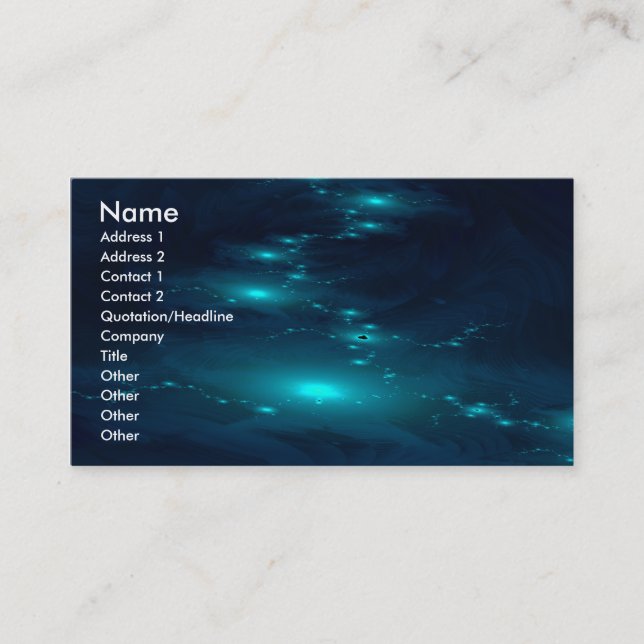 Star Valley Modern Abstract Fractal Art Business Card (Front)