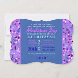 STAR WALL Bar Bat Mitzvah Invitation Lavender