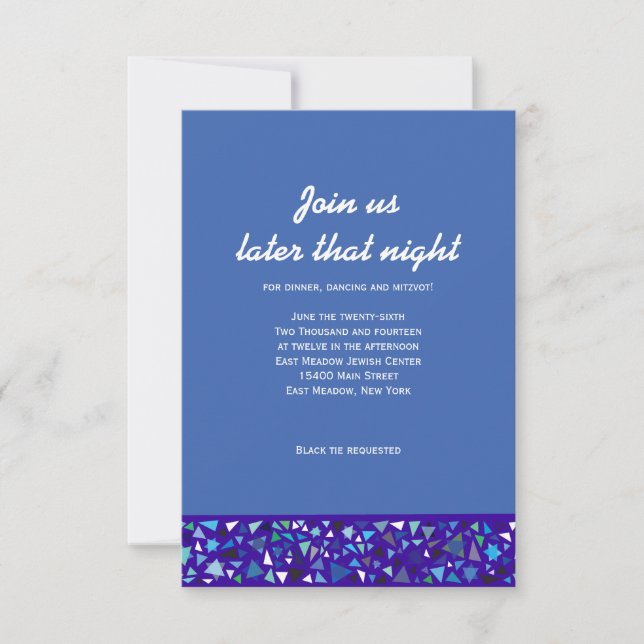 STAR WALL Bar Bat Mitzvah Party Card (Front)