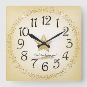 Star wall clock and golden stones