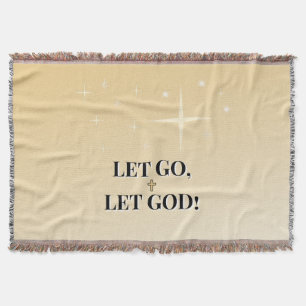 Star-Washed Let Go Let God Cross Comfort Throw Blanket