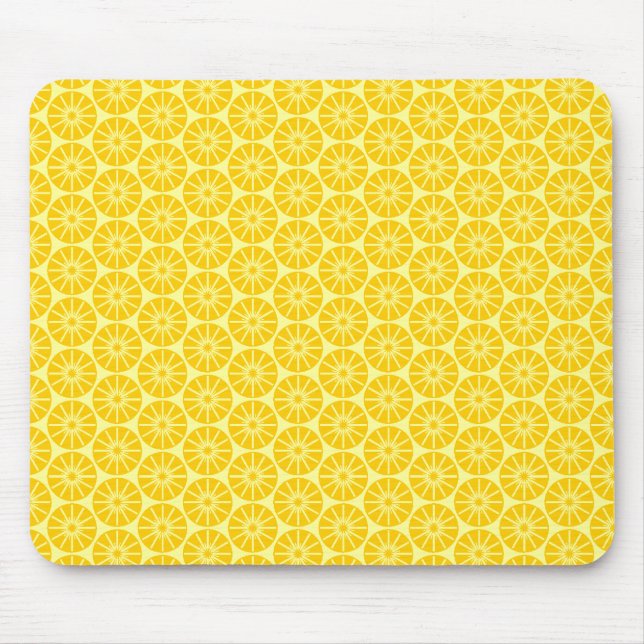 Star Wheel Pattern - Amber on Pale Yellow Mouse Pad (Front)