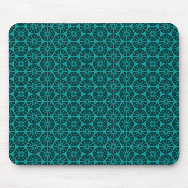 Star Wheel Pattern - Shades of Green Mouse Pad (Front)