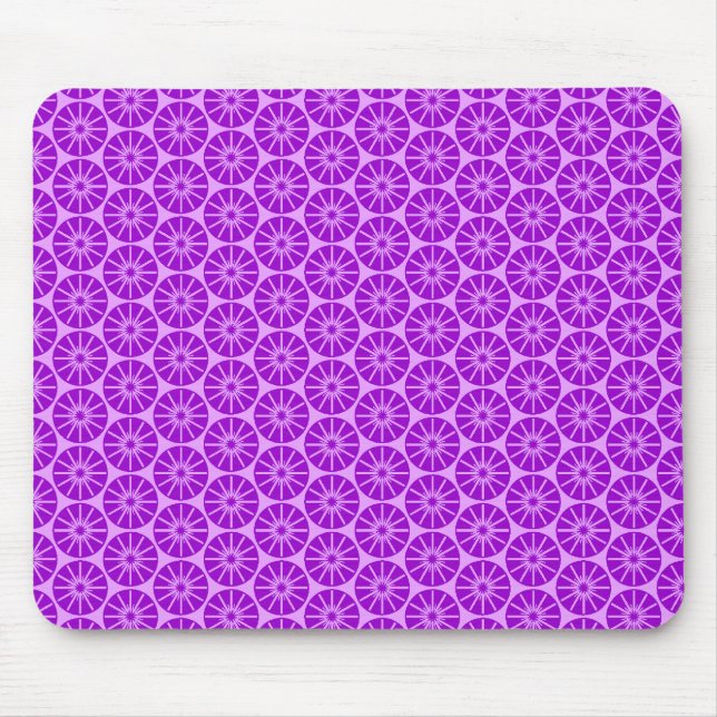 Star Wheel Pattern - Shades of Purple Mouse Pad (Front)