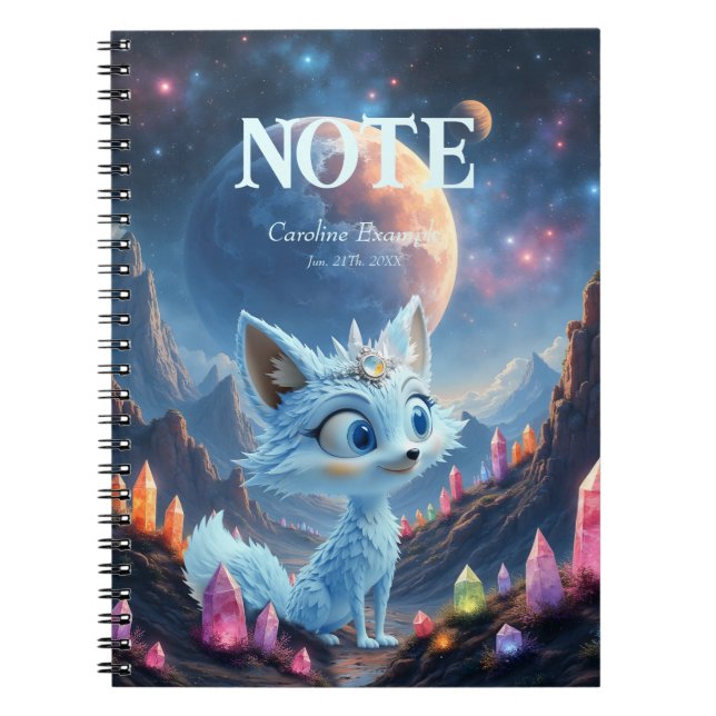 Star Whisper Fox – Keeper of Crystal Light Notebook (Front)