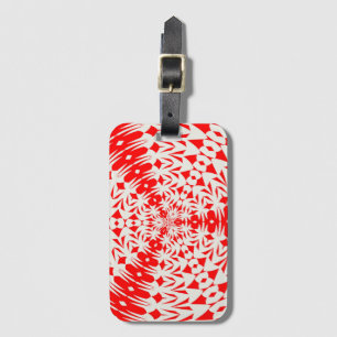 Star White And Red Goemetric Shape Kaleidoscope.jp Luggage Tag