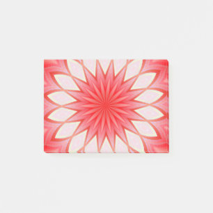 Star White And Red Kaleidoscope Floral Mandala Post-it Notes