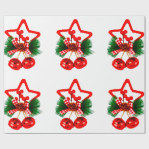 Star With Holly Wrapping Paper