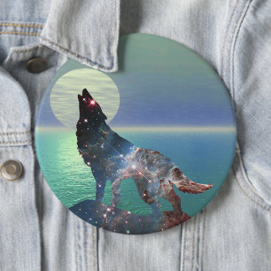 Star Wolf Pinback Button