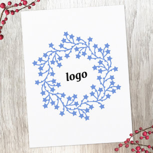 Star Wreath Logo Business Holiday Postcard