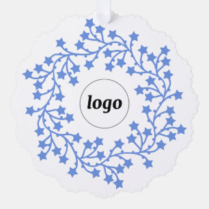 Star Wreath Logo Business Tree Decoration Card