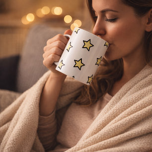 Star Yellow Pastel Pattern Coffee Mug