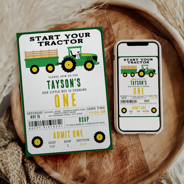 Star Your Tractor 1st Birthday | Farm Theme Invitation (Creator Uploaded)