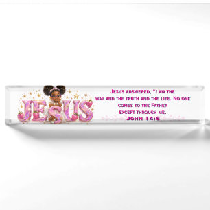 StarBerry™ "JESUS" Scripture Desk Plat Nameplate