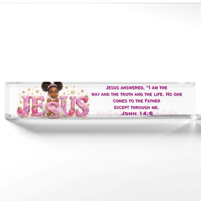 StarBerry™ "JESUS" Scripture Desk Plat Nameplate (Front)