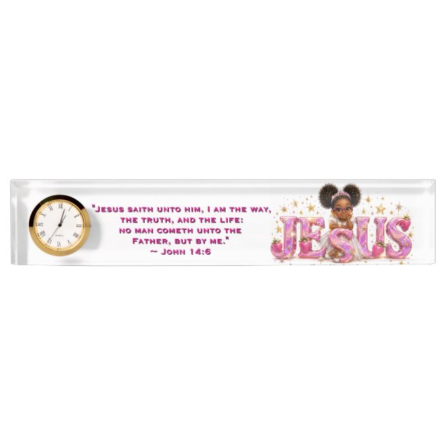 StarBerry™ "JESUS" Scripture Plate with Clock (Front)