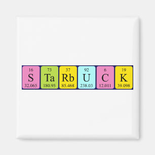Starbuck periodic table name magnet