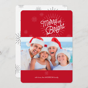 Starburst 1 Photo Red Holiday Card