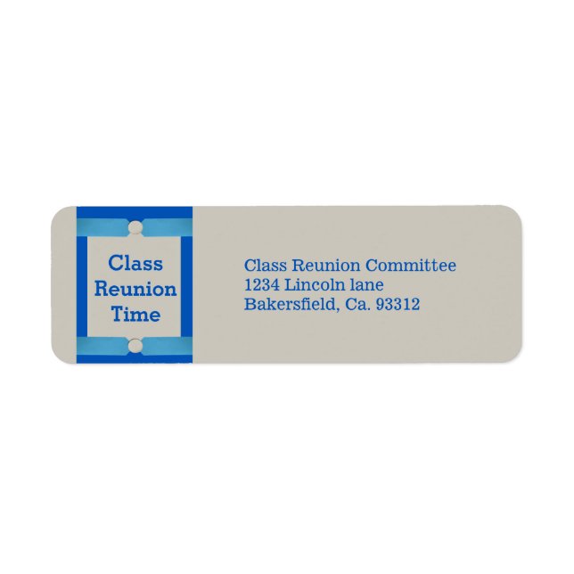 Starburst And Dots School Class Reunion Return Address Label (Front)