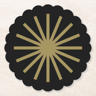 Starburst Black and Gold Paper Coaster