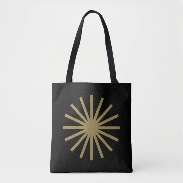Starburst Black and Gold Tote Bag (Front)