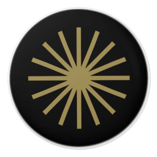 Starburst Black and White Ceramic Knob
