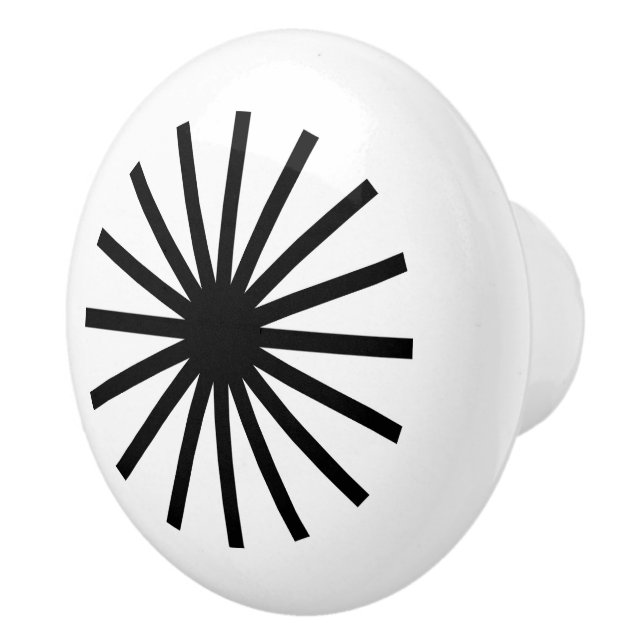 Starburst Black and White Ceramic Knob (Right)