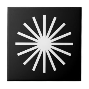 Starburst Black and White Ceramic Tile