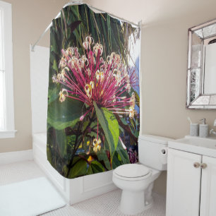 Starburst Clerodendrum Flowers Shower Curtain