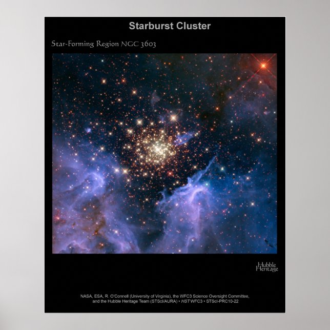 Starburst Cluster NGC 3603 Poster (Front)