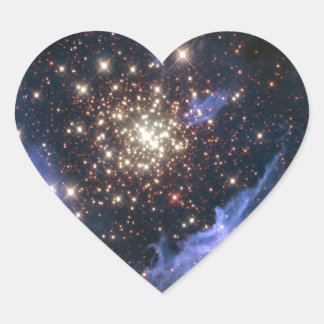 Starburst Cluster Universe Heart Sticker