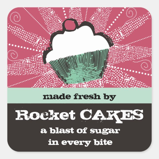 Starburst cupcake baking bakery gift food labels (Front)