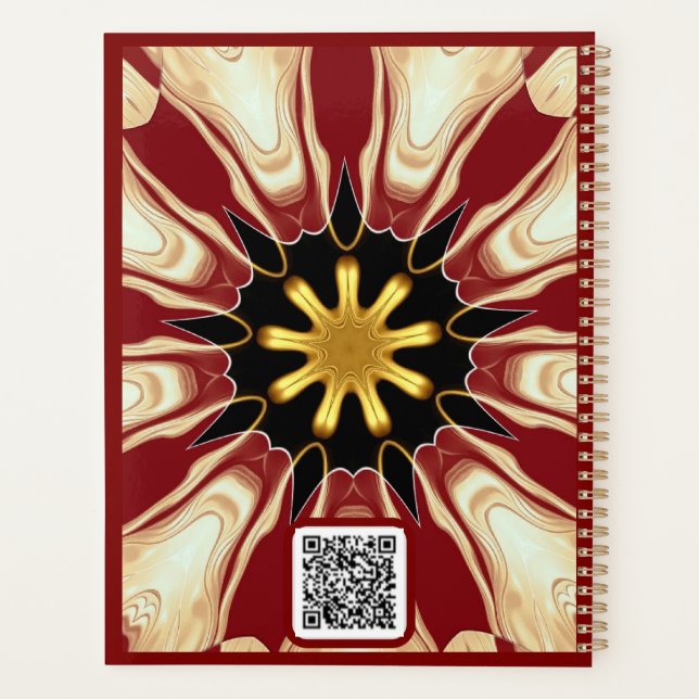 Starburst | Deep Crimson & Gold Luxury Organizer w (Back)