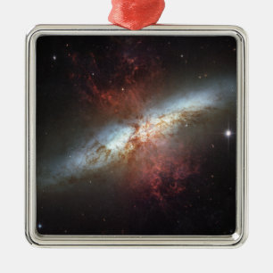 Starburst galaxy, Messier 82 Metal Ornament