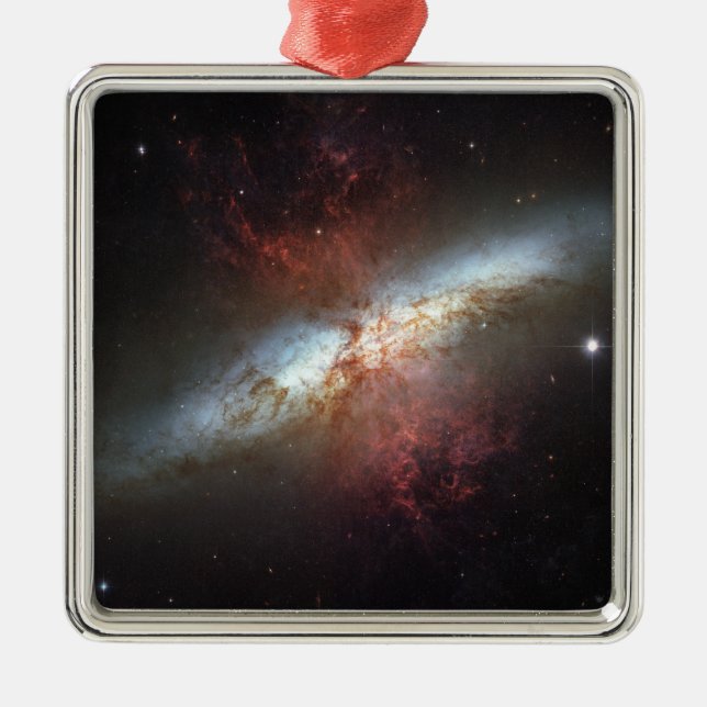 Starburst galaxy, Messier 82 Metal Ornament (Front)
