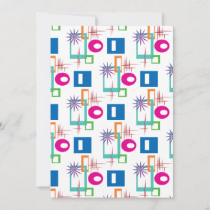 Starburst Geometric Multicolored Pattern Invitation