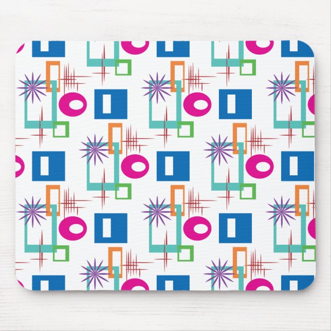 Starburst Geometric Multicolored Pattern Mouse Pad (Front)