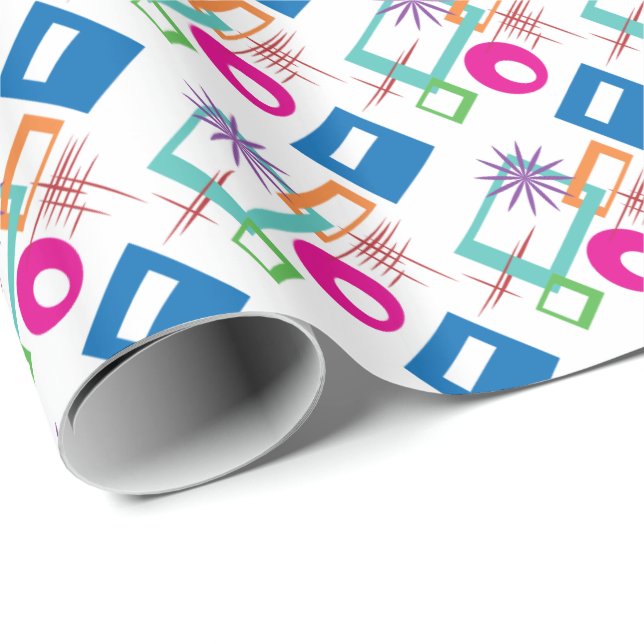 Starburst Geometric Multicolored Pattern Wrapping Paper (Roll Corner)