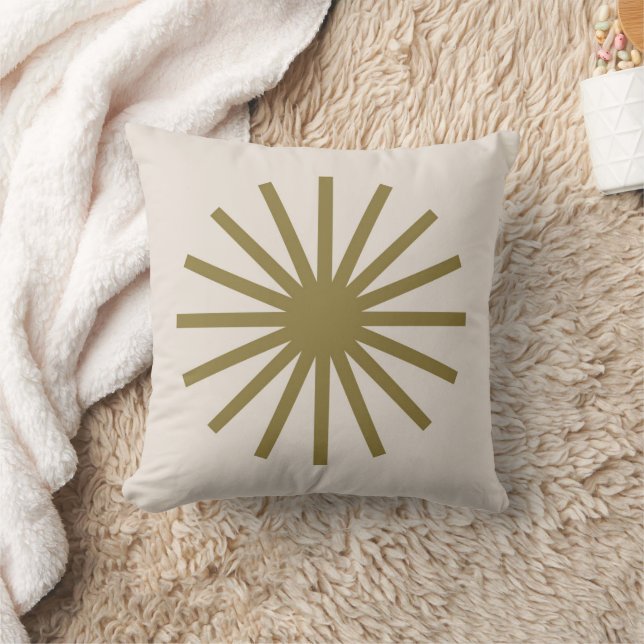 Starburst Gold & Linen White Cushion (Blanket)